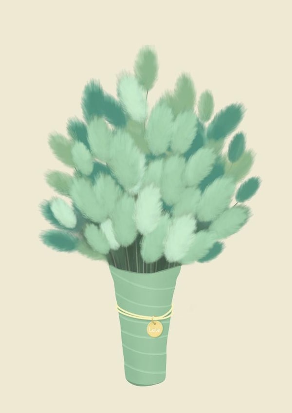 Green Grass Flowers Card created by JeJu Studio