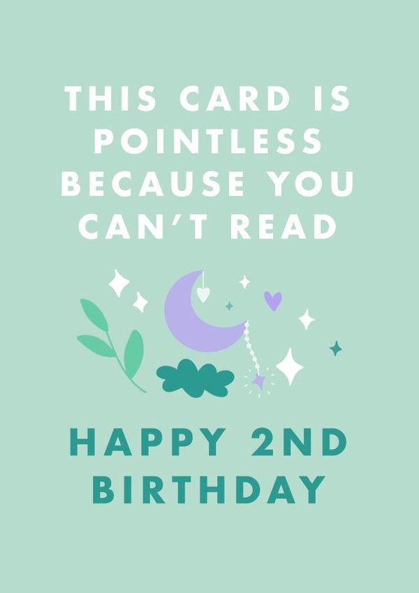 Pointless 2nd Birthday Card created by URGHH Card Co.