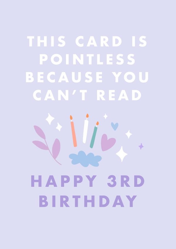 Pointless 3rd Birthday Card created by URGHH Card Co.