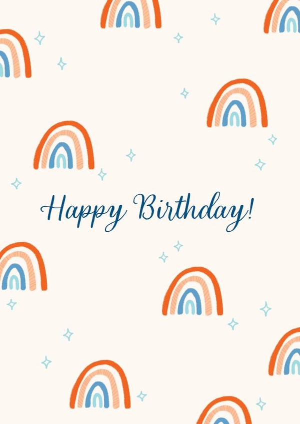 Cute Rainbow Pattern Birthday Card created by Joyous Designs UK