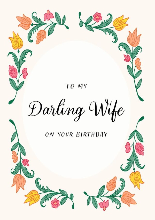 Vintage Floral Wife Birthday Card created by Joyous Designs UK