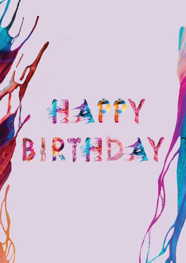 Bright & Colourful Splash Art Happy Birthday Card created by Petkar-ds