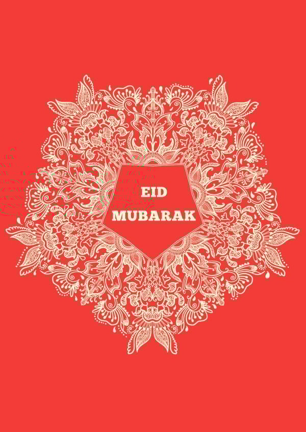 Eid Mubarak traditional card created by HennaHunar