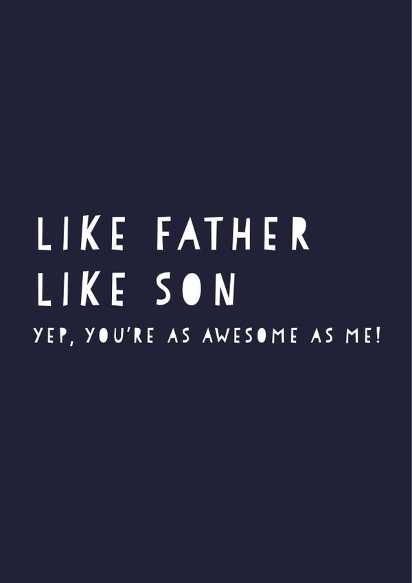 Like father like son, father's day card created by Heather Alstead Design LTD