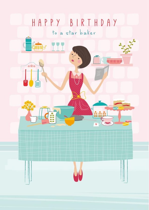 Happy Birthday Lady Baking Card created by Little Stringers