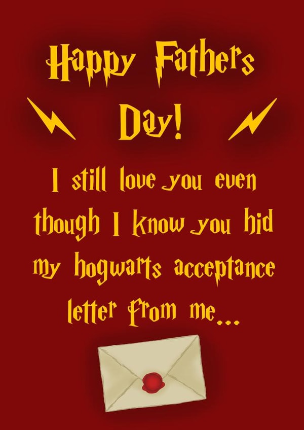 Happy Fathers Day Harry Potter created by Bee Geeky Designs