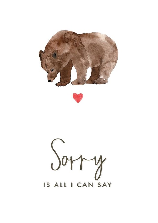 Sad Bear Sorry Sympathy Card created by Jodie Gaul & Co