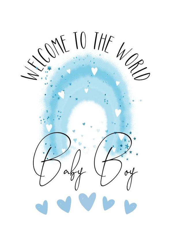Rainbow Baby Boy Card created by Louise Potton Designs