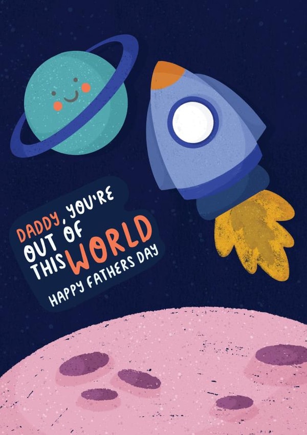 Daddy you're out of this world - Fathers day card created by Little Mint Prints