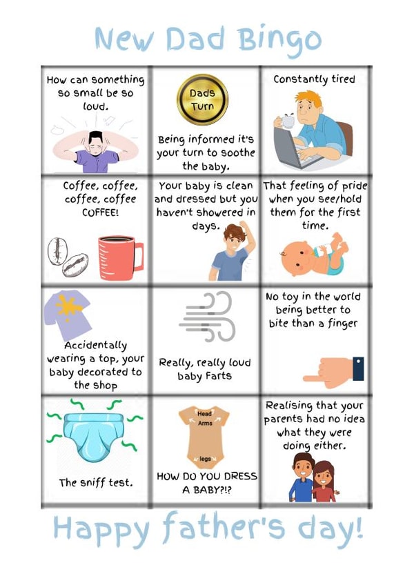 Father's Day bingo created by SimplyJen