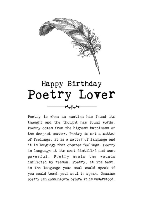 Birthday Card For Poetry Lovers created by Coulson Macleod