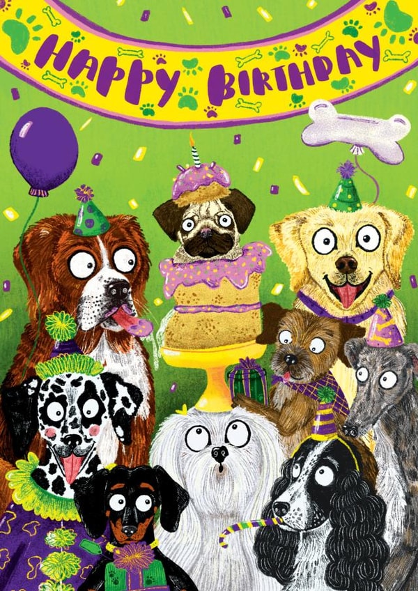 All The Dogs Wish You Happy Birthday Card created by Jess Hislop