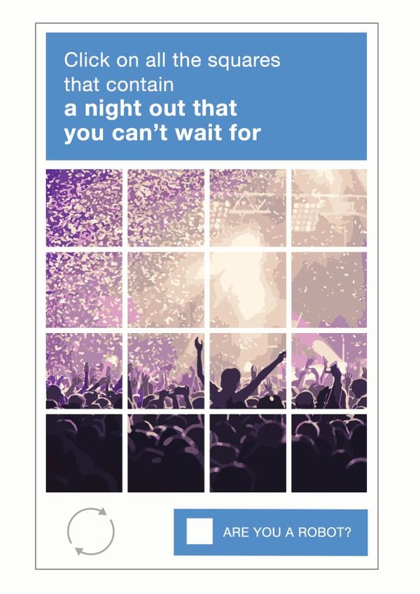 Click on all the squares that contain a night out that you can't wait for 1000 created by MOJO Creative Studio