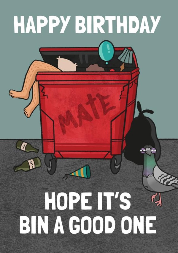 Funny Hangover Bin Birthday Card created by Tishy Tashy