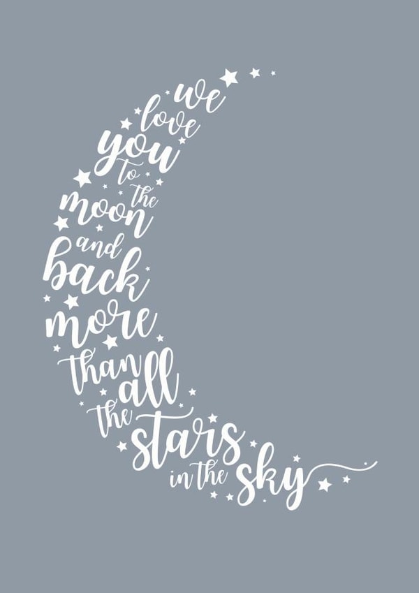 We love you to the moon and back created by Ellie's Little Studio