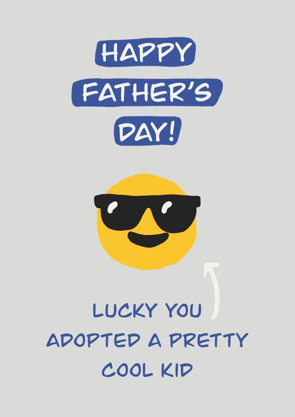 Adopted a cool kid, Father's Day Card created by @lydiapimmdraws