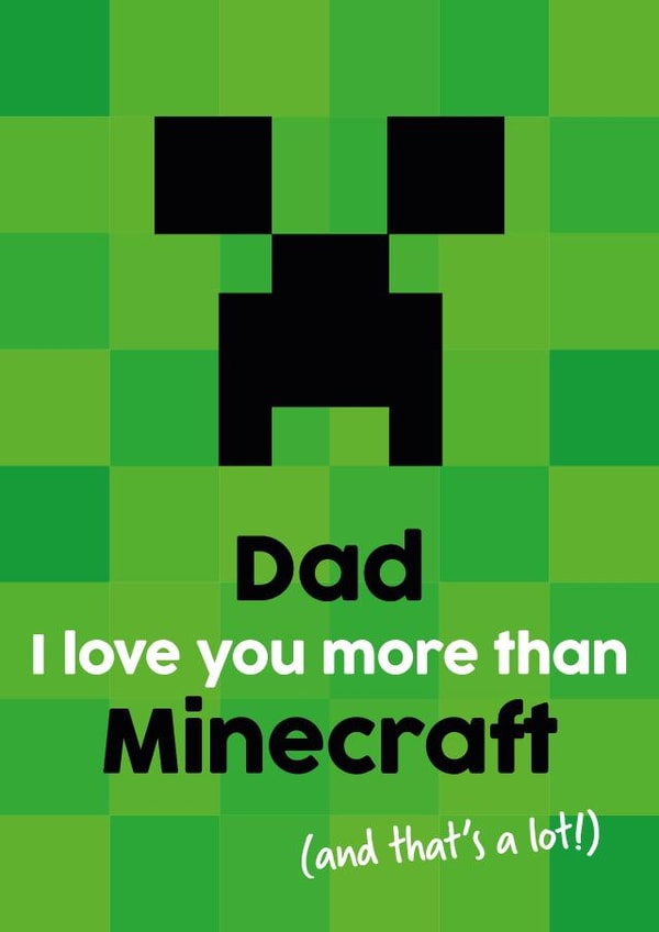 Dad Birthday Card - From the Kids - Minecraft - Dad created by Tiger Feet Creations