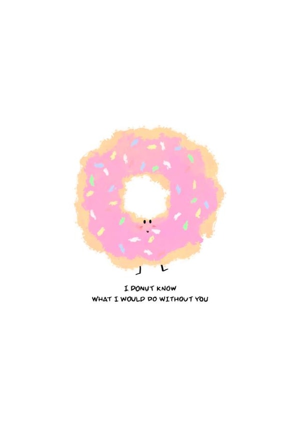Donut joke appreciation card created by DigitalByHarry