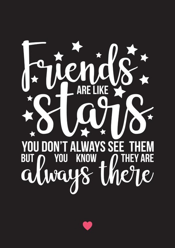 Friends are like stars card created by A Piece of HeART UK