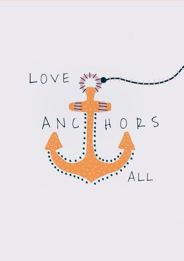 Love anchors all pun card created by Molly Lavinia Hutchings