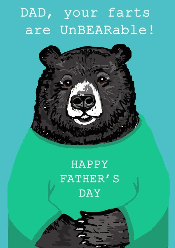 UnBEARABLE Farts Father's Day Card created by Lucky Lobster Art