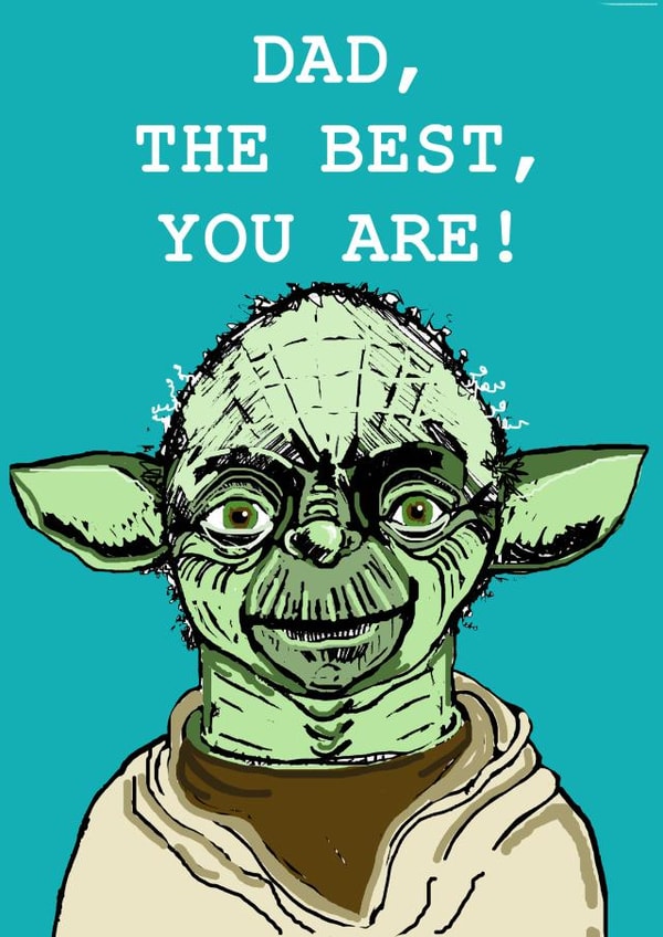 Yoda - The Best, You Are! Father's Day Card created by Lucky Lobster Art