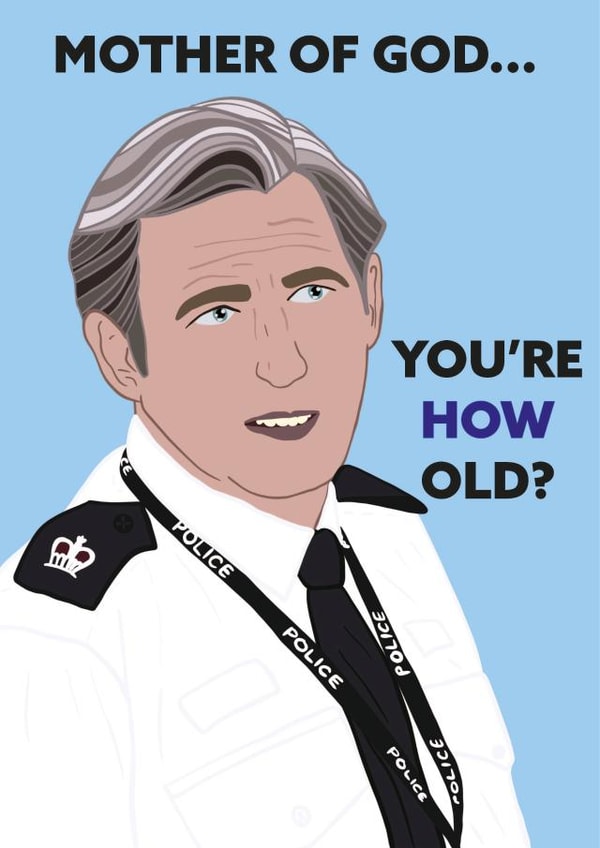 Line of Duty Mother of God Hastings Birthday card created by Iconicus Design