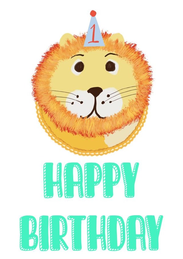 Happy First Birthday Lion Cake created by Annie