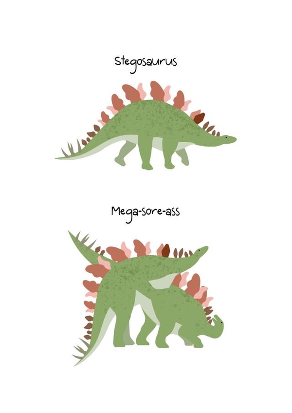 Rude Dinosaur Card 1000 created by Rachel Frost