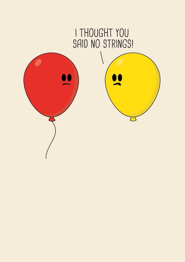 No strings balloons birthday card created by Nifty Cards