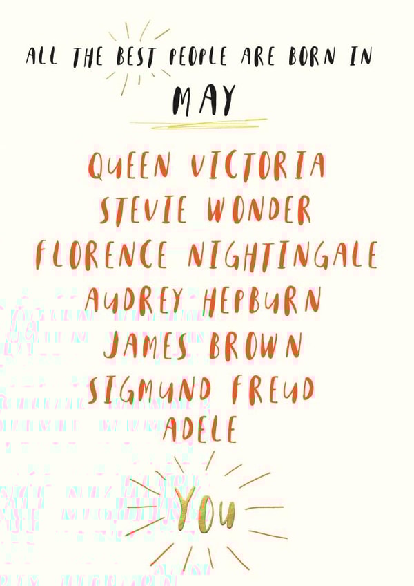 The best people are born in May created by DOTS + STRIPES