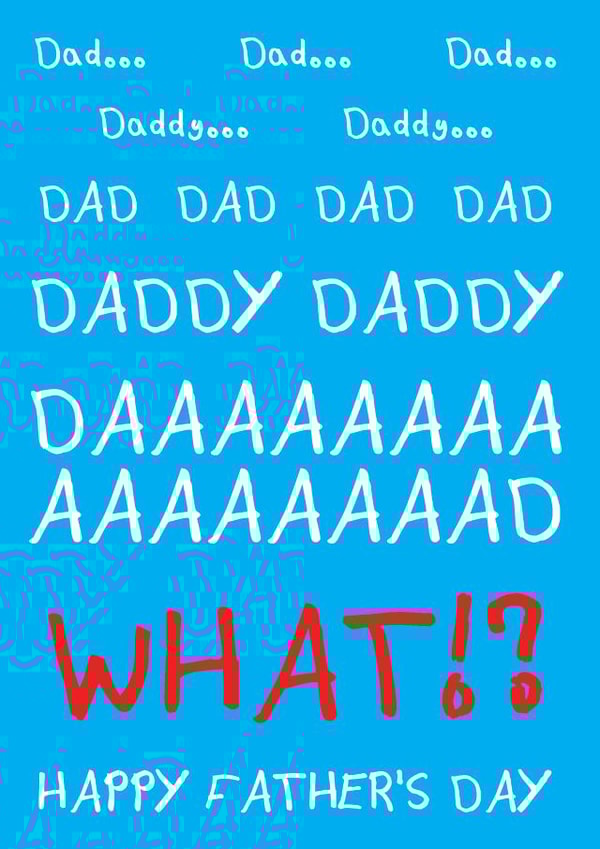 DAD DAD DAD Happy Father's Day Card created by @Cupsie's Creations