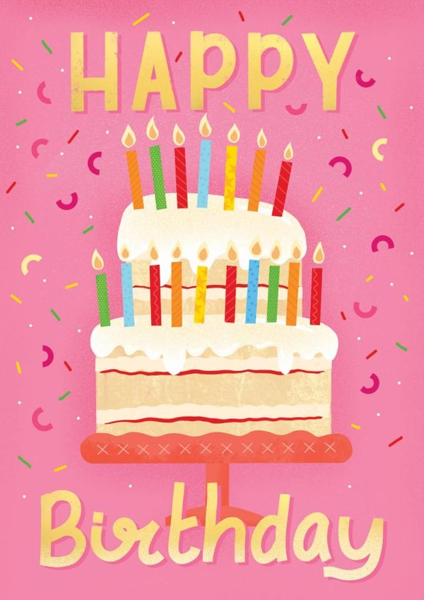 Happy Birthday Cake and sprinkles created by Paper Valley Design Studio