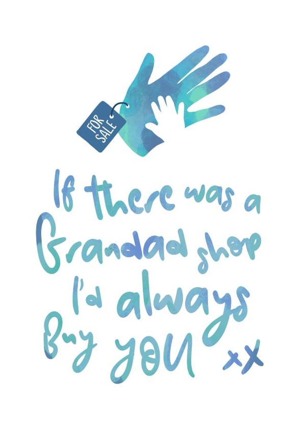 Grandad Shop card created by Evie Garnett Designs