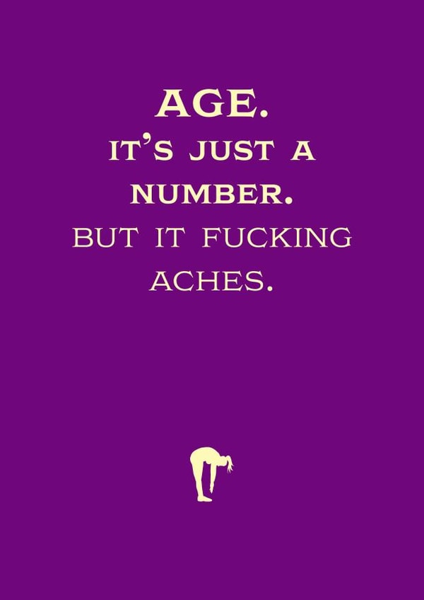 Funny Birthday Card - Aches - Typography created by Rusty Pencil