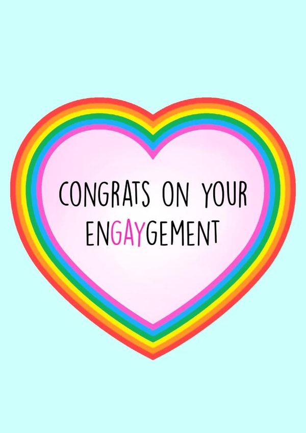 Congrats on your enGAYgement - LGBTQ engagement card created by Poppy & Mabel 