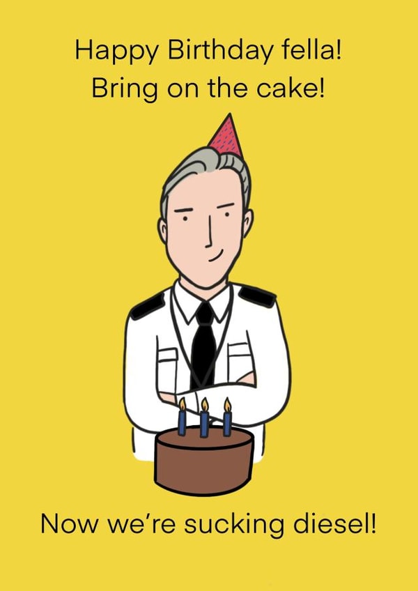 Line of Duty Ted Hasting saying inspired birthday card created by Karentoons