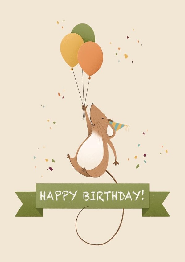 Cute Happy Birthday Mouse created by GScribbles