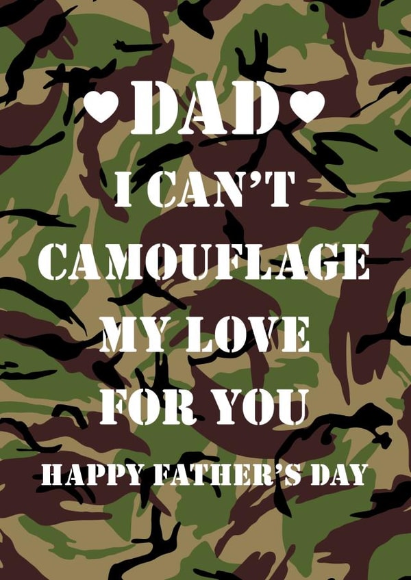 Camouflage Father's Day Card created by @squiggleinthecity