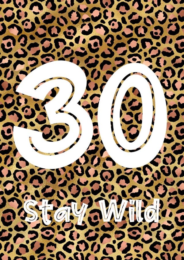 Leopard print 30th Birthday Card created by BeauPrintBoutique