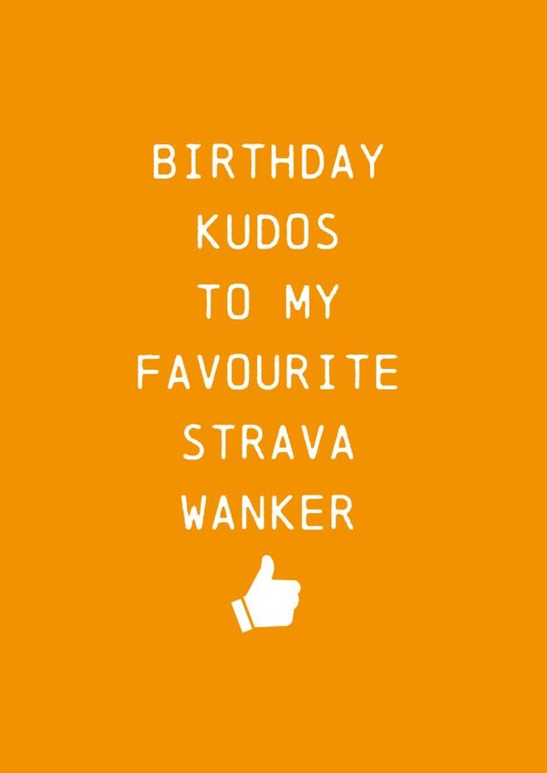 Birthday Kudos, Strava birthday card 1000 created by Urban Collie
