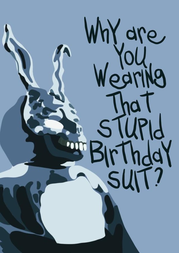 Donnie Darko Frank the Bunny Birthday Card created by Harley's Designs