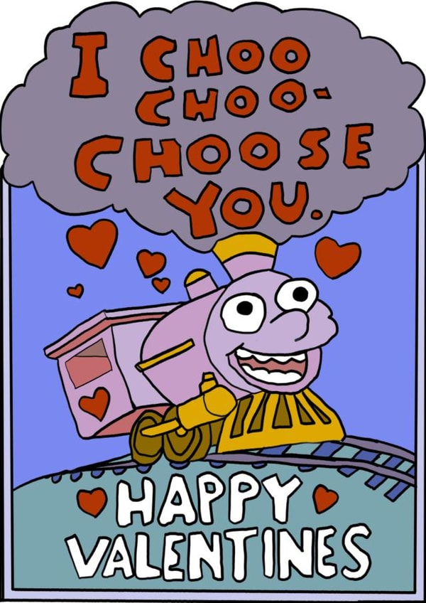 Ralph Loves Lisa Simpsons Valentines Day Cartoon Card created by Alexia James