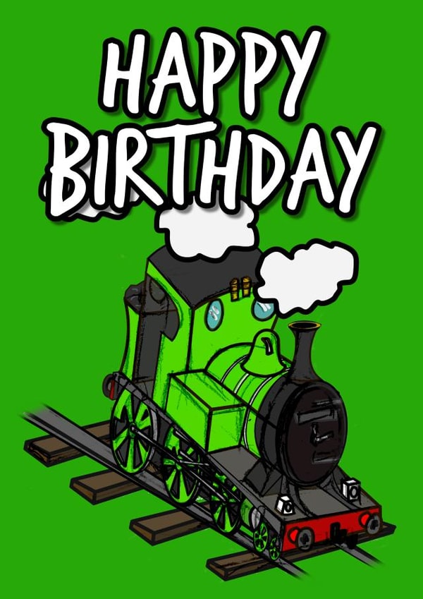 Happy Birthday Steam Train card created by Doodle Rob
