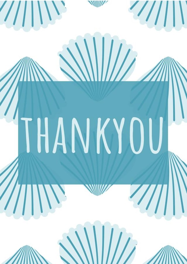 Thank You Shell Pattern created by Sand and Seagull