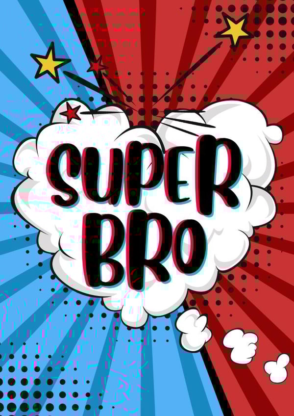 Comic book style super brother birthday card created by Paper Wishes Co