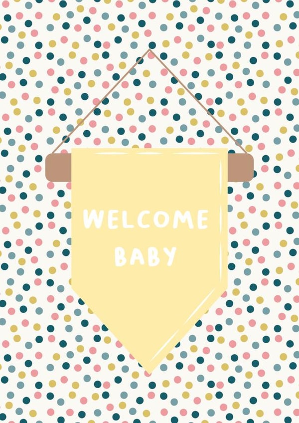 Welcome Baby Neutral Banner Card created by BeauPrintBoutique