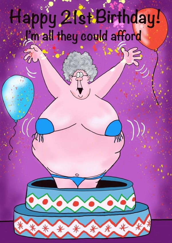 21st birthday granny stripper cake created by Gary Jones