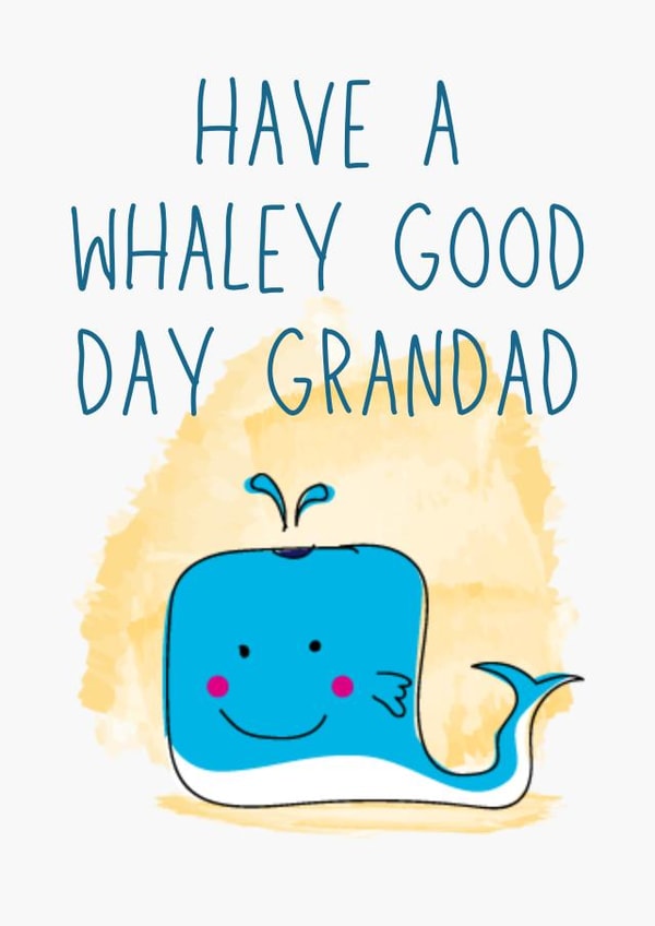 Cute whale Birthday or Father's Day Card For Grandad from Grandkids created by Occasional Occasions