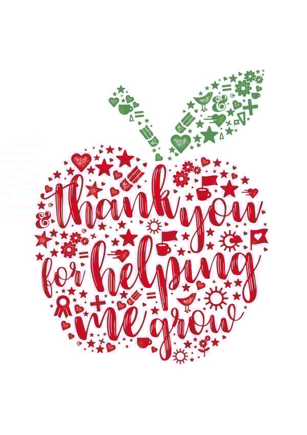 Apple teacher thank you card created by Ellie's Little Studio